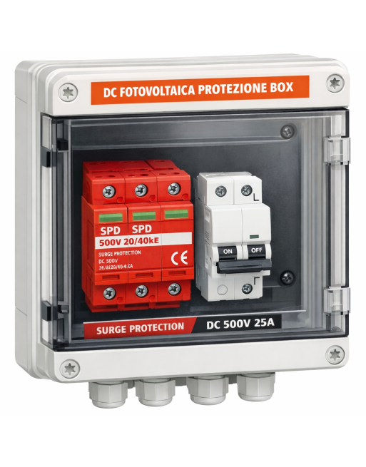 Quadro di protezione linea fotovoltaico 1 stringa DC fino a 6kw