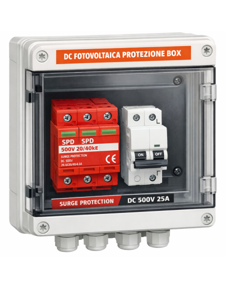 Quadro di protezione linea fotovoltaico 1 stringa DC fino a 6kw