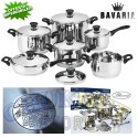 SET DI PENTOLE 12 PEZZI BAVARIA IN ACCIAIO INOX BATTERIA PADELLE PENTOLE CON COPERCHI