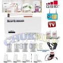 ANTIFURTO ALLARME CASA KIT COMBINATORE GSM WIFI SENZA FILI SCHEDA SIM CELLULARE
