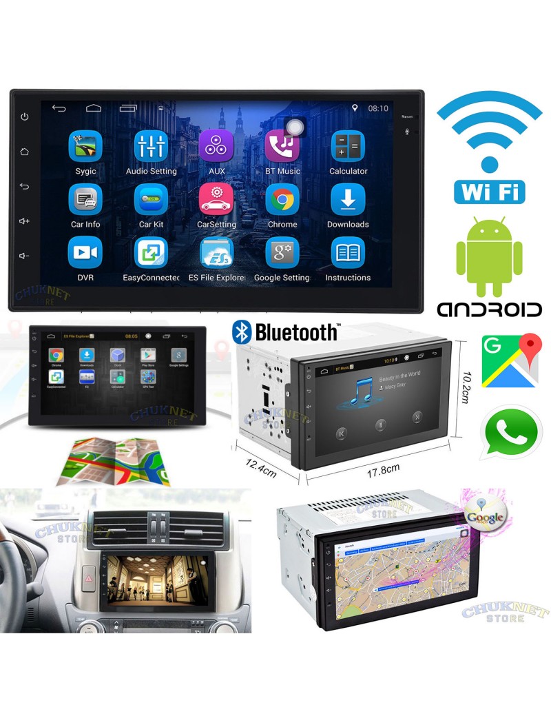 AUTORADIO STEREO ANDROID 3G WiFi 7 POLLICI GPS NAVIGATORE AUTO 2DIN