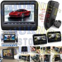 POGGIATESTA COPPIA MONITOR 9 POLLICI SCHERMO DIGITALE LCD DVD AUTO LRTTORE USB SD TELECOMANDO