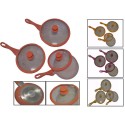 SET DI PADELLE CON COPERCHI PIETRA ANTIADERENTE 6 PEZZI BAVARIA