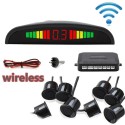KIT 8 SENSORI DI PARCHEGGIO WIFI CON MINI DISPLAY LED WIRELESS SUONO FRESA NERI
