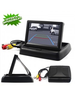 MONITOR LCD TFT A COLORI 4.3” PARCHEGGIO A SCOMPARSA PER TELECAMERA RETROMARCIA AUTO