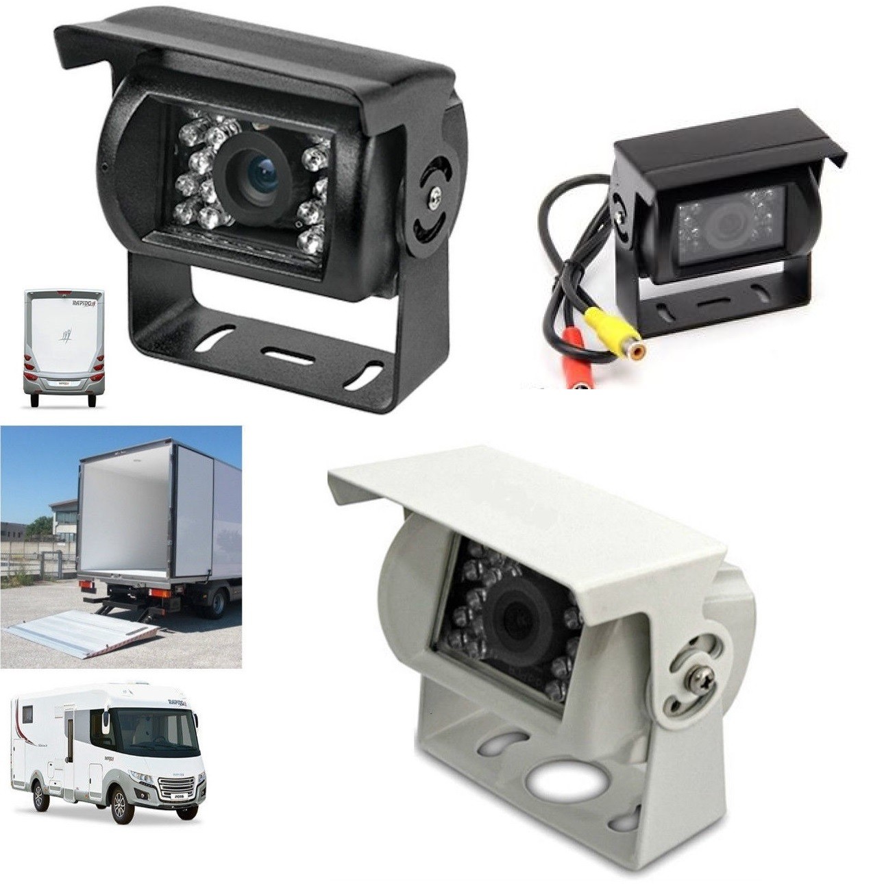 Camper TELECAMERA RETROMARCIA COLORI RETROCAMERA 18 LED AUTO CAMPER SUV FURGONE 