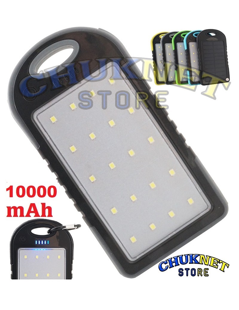 POWER BANK CARICATORE CELLULARE SOLARE IMPERMEABILE CARICABATTERIE