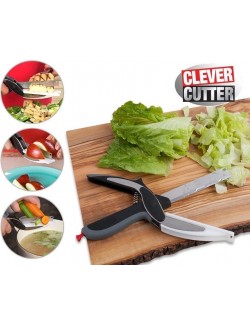 SMART CUTTER FORBICE TAGLIA E AFFETTA CON TAGLIERE 2 IN 1 FORBICI COLTELLO DA CUCINA TRITA VERDURE CARNE