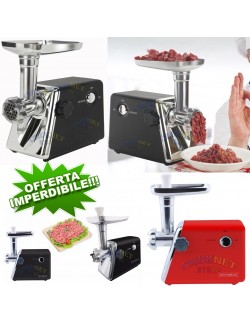 TRITACARNE ELETTRICO ACCIAIO INOX 500W TRITA MACINA CARNE VERDURE SMINUZZA CUCINA ROYALTY LINE