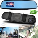 SPECCHIETTO RETROVISORE 1080P DOPPIA CAMERA FRONTE E POSTERIORE SCHERMO MONITOR LCD 4.3 DVR TELECAMERE CAM