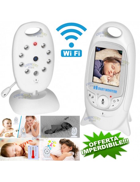 VIDEO BABY MONITOR AUDIO WIRELESS SENZA FILI COLORI LCD LED CONTROLLO NEONATO CAM WIFI CAMERA SORVEGLIANZA NOTTURNA