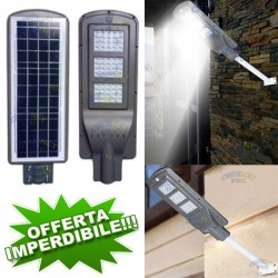 FOTOVOLTAICO 60 WATT LAMPIONE STRADALE 60 LED PANNELLO ENERGIA SOLARE ESTERNO FARO