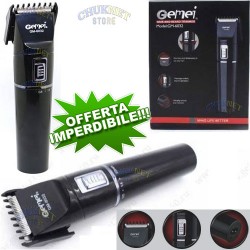 RASOIO UOMO ELETTRICO IMPERMEABILE RICARICABILE TAGLIA RASA BARBA CAPELLI GEMEI GM-6032