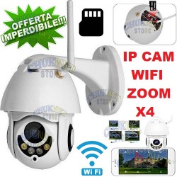 IP TELECAMERA PTZ CAM WIFI CAMERA SPEED DOME ZOOM WIRELESS ESTERNO MICRO SD IR