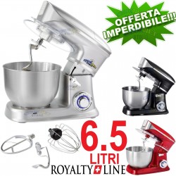 ROBOT DA CUCINA 6,5 LITRI IMPASTATRICE PROFESSIONALE PLANETARIA CON 6 VELOCITÀ 1900W MULTIFUNZIONE MIXER