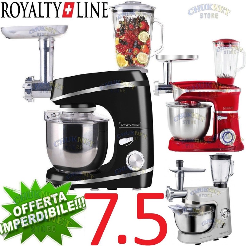 ROBOT DA CUCINA 7,5 LITRI 2100W IMPASTATRICE PLANETARIA TRITACARNE