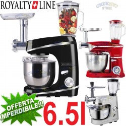 ROBOT DA CUCINA 6,5 LITRI 1900W IMPASTATRICE PLANETARIA TRITACARNE FRULLATORE PROFESSIONALE MIXER CUCINA MULTIFUNZIONE 3 IN 1