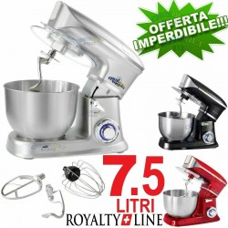 IMPASTATRICE PLANETARIA 7,5L ROBOT DA CUCINA PROFESSIONALE 2100W MIXER ACCIAIO