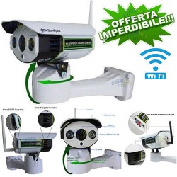 TELECAMERA MOTORIZZATA IP 3MPX CAMERA WIFI HD 1080P LED IR LAN RETE ESTERNA SD