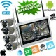 KIT VIDEOSORVEGLIANZA IP WIFI+NVR+MONITOR 12 WIRELESS NVR 4 CANALI 4 TELECAMERA