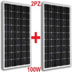 KIT X2 PANNELLO ENERGIA SOLARE FOTOVOLTAICO 200W POLICRISTALLINO IMPIANTO CASA