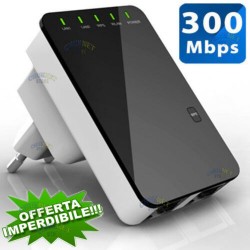 AMPLIFICATORE RIPETITORE SEGNALE WIRELESS WIFI 300MBPS TP-LINK LAN UNIVERSALE INTERNET ROUTER