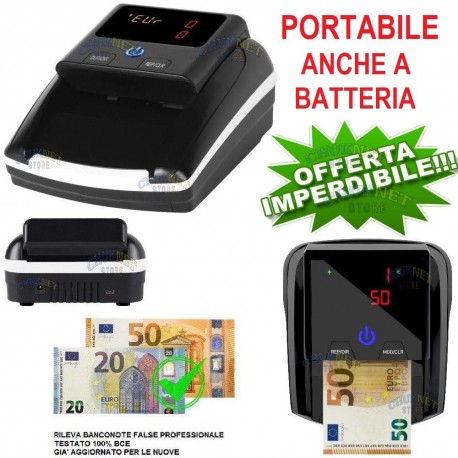 RILEVATORE BANCONOTE RILEVA CONTA SOLDI EURO VERIFICA FALSI PORTATILE USB 2019