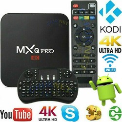 SMART TV ANDROID 4K QUAD CORE WIFI 2GB 16GB MXQ PRO INTERNET IPTV TASTIERA HDMI