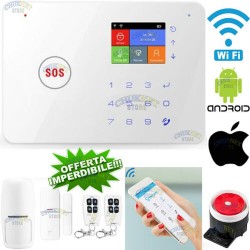 KIT ANTIFURTO CASA ALLARME WIFI COMBINATORE GSM APP WIRELESS SENZA FILI SIM CELL