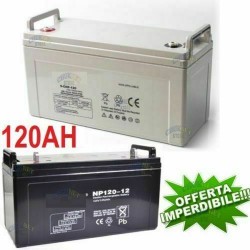 BATTERIA 120 AH 12V AGM GEL FOTOVOLTAICO PANNELLI ENERGIA SOLARE EOLICO NAUTICO CAMPER ACCUMULO