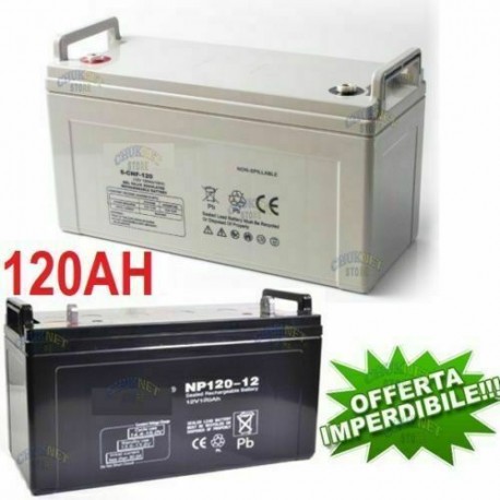 BATTERIA 120 AH 12V AGM GEL FOTOVOLTAICO PANNELLI ENERGIA SOLARE