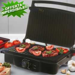 BISTECCHIERA ELETTRICA TOSTAPANE TOAST PIASTRA GRIGLIA PANINI GRILL SANDWICH ROYALTY LINE 750W