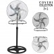 VENTILATORE 3 IN 1 TAVOLO PARETE PIANTANA 3 VELOCITA' OSCILLAZIONE 50W PALE 50 CM CROMATO