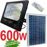 FARO FARETTO 600W LED PANNELLO ENERGIA SOLARE FOTOVOLTAICO CREPUSCOLARE BATTERIA