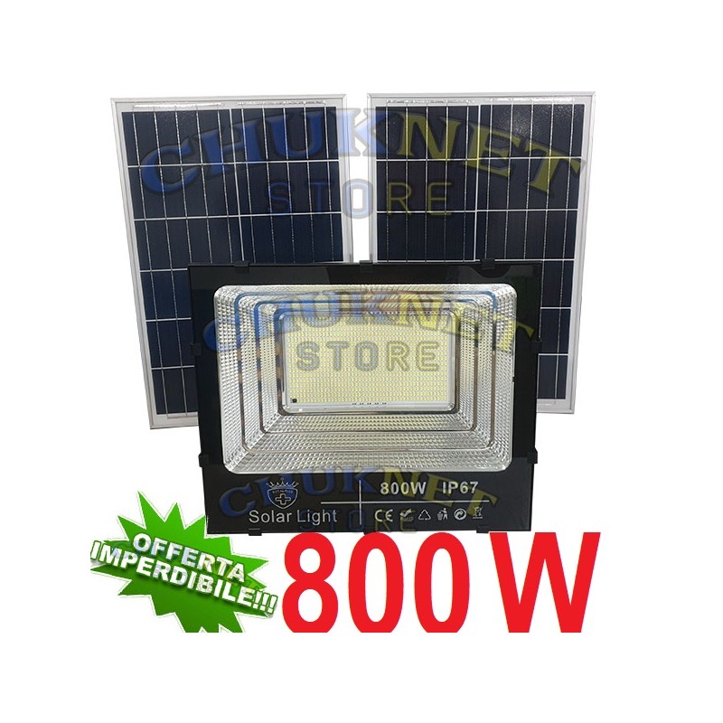 Fari solari led 100w 200w 400w 800w con pannello solare crepuscolare