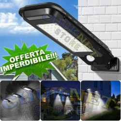 LAMPIONE STRADALE PANNELLO ENERGIA SOLARE FARO FOTOVOLTAICO ESTERNO 60W LED LUCE