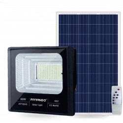 FARO FARETTO 60W LED PANNELLO ENERGIA SOLARE FOTOVOLTAICO CREPUSCOLARE BATTERIA