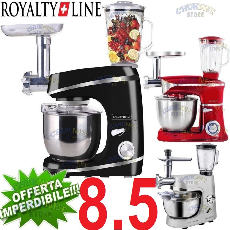 Basso Rumore impastatrice da cucina OSTBA 1000W Impastatrice Planetaria Robot da cucina grandi 8 velocità con ciotola in acciaio inossidabile da 5,2L Senza BPA Impastatrice Protezione da Spruzzi 