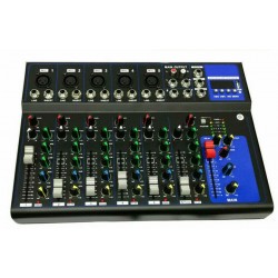 MIXER AUDIO 7 CANALI PROFESSIONALE USB CON ECHO DELAY DJ KARAOKE PIANOBAR LIVE