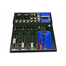 MIXER AUDIO 4 CANALI PROFESSIONALE USB CON ECHO DELAY DJ KARAOKE PIANOBAR LIVE