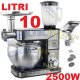 ROBOT DA CUCINA 10 LITRI 2500W IMPASTATRICE PLANETARIA TRITACARNE FRULLATORE PROFESSIONALE MIXER CUCINA MULTIFUNZIONE 3 IN 1