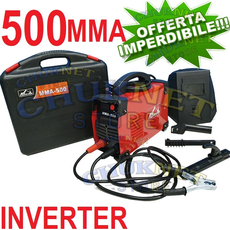 SALDATRICE INVERTER 500A ELETTRODO PROFESSIONALE SALDATORE SALDATURA FABBRO  MMA 500 AMPERE