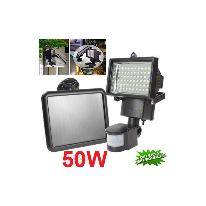 Faro con pannello solare led 10W con doppio rilevatore di presenza e  sensore crepuscolare Bot Lghting YUMA10N