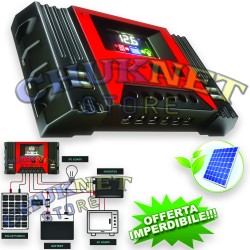 REGOLATORE DI CARICA 60A SOLARE FOTOVOLTAICO 50 AMPERE LCD 12V 24V PER PANNELLO ENERGIA SOLARE CONTROLLER CARICA