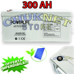 BATTERIA 300 AH 12V AGM GEL FOTOVOLTAICO PANNELLI ENERGIA SOLARE EOLICO NAUTICO CAMPER ACCUMULO