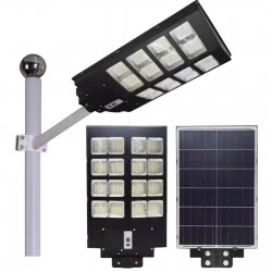 FARO LAMPIONE LED 1000W CON PANNELLO SOLARE FOTOVOLTAICO TELECOMANDO IMPERMEABILE CREPUSCOLARE