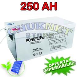 BATTERIA 250 AH 12V AGM GEL FOTOVOLTAICO PANNELLI ENERGIA SOLARE EOLICO NAUTICO CAMPER ACCUMULO