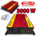 INVERTER 3000W WATT 12V 220V CONVERTITORE FOTOVOLTAICO PANNELLI SOLARI TRASFORMATORE AUTO BARCA PC PRESA USB SG POWER ONDA