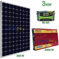 KIT FOTOVOLTAICO 3KW GIORNALIERO INVERTER 4000W PANNELLO ENERGIA