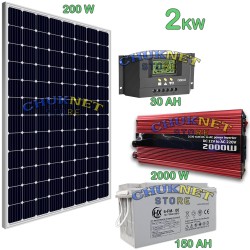 KIT FOTOVOLTAICO 2KW GIORNALIERO INVERTER 2000W PANNELLO ENERGIA BATTERIA 150 AH